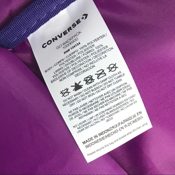 Converse Go Backpack Pure Tea Magenta AUTHENTIC - Picture 7 of 8